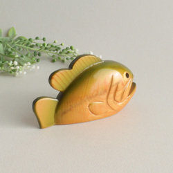巴士迷你（木魚雕像低音 / 魚 / 木動物 / 雕像） 第3張的照片