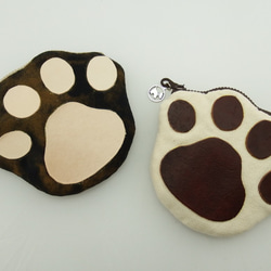 カスタマイズされた毛皮の子猫と犬の足の小銭入れ (革部分は縫製と刺繍) 3枚目の画像