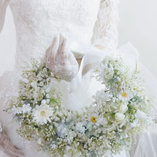 かすみ草ブーケ ブートニアセット