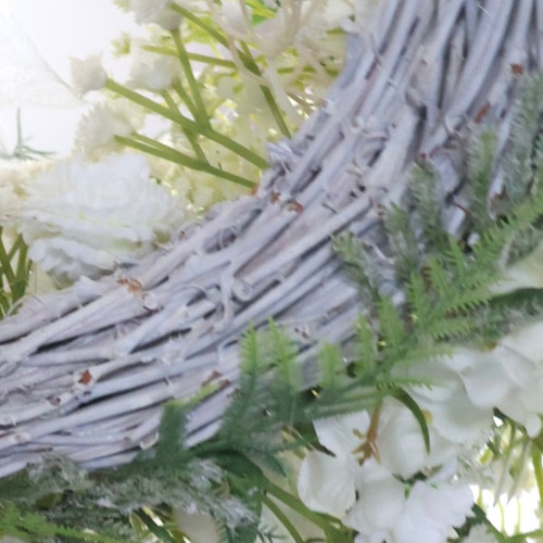 幸せかすみ草 リースブーケ ウェディングブーケ ブートニアセット