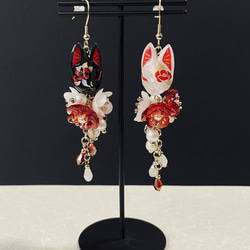 紅白椿と狐の耳飾り 9枚目の画像