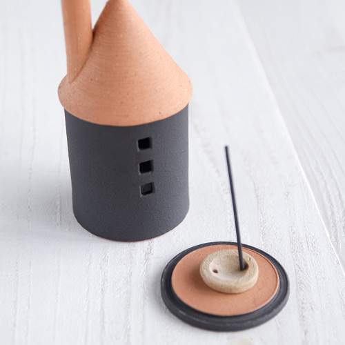 インセンスホルダー（煙突おうちのお香立て）- クロ【Creema限定