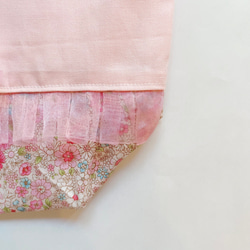 【お弁当袋】花柄×ピンク　チュール 4枚目の画像