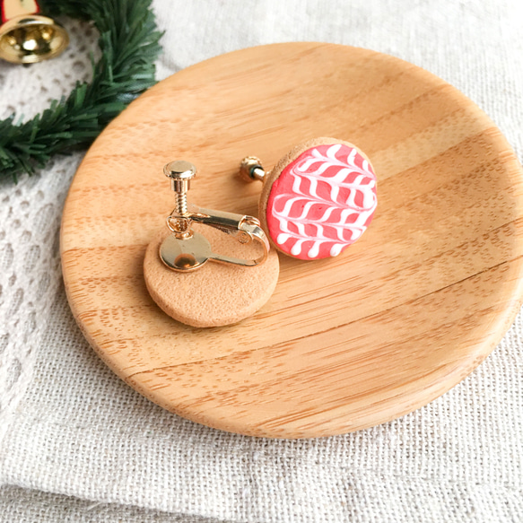 大糖霜薑餅--紅色毛衣 耳環 聖誕節 交換禮物 平貼 單支 第1張的照片