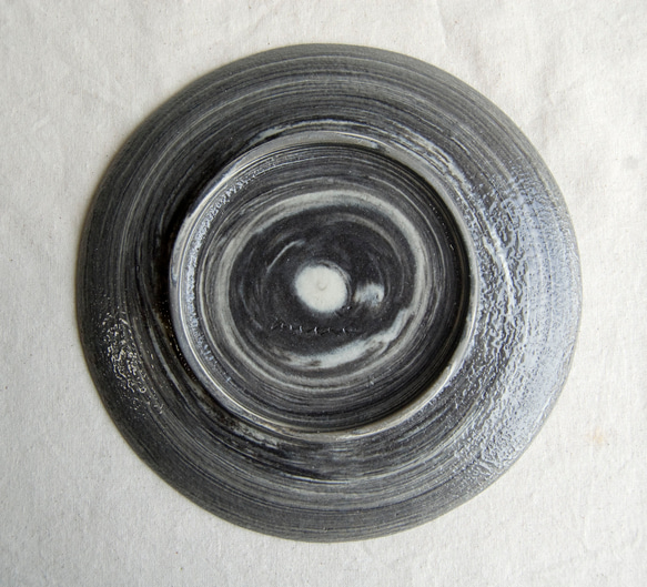 marble plate 18cm black blue1,2 10枚目の画像