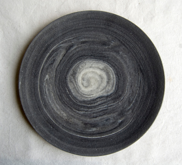 marble plate 18cm black blue1,2 2枚目の画像