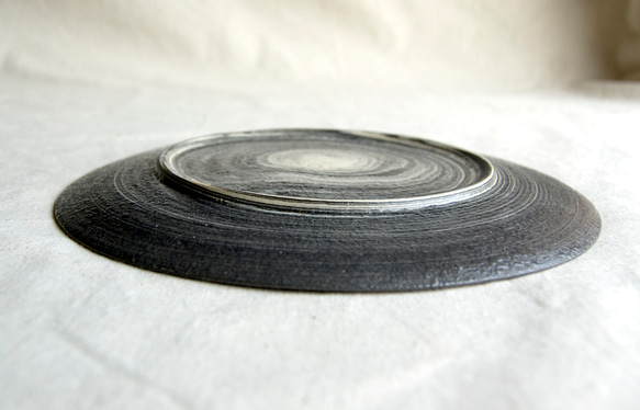 marble plate 18cm black blue1,2 6枚目の画像