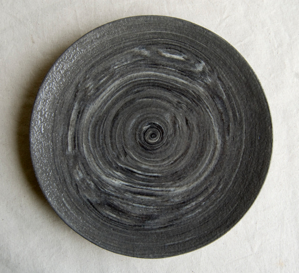 marble plate 18cm black blue1,2 7枚目の画像