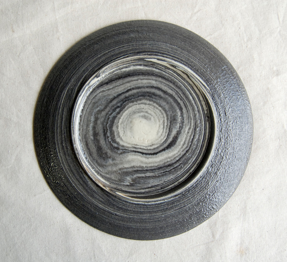 marble plate 18cm black blue1,2 5枚目の画像