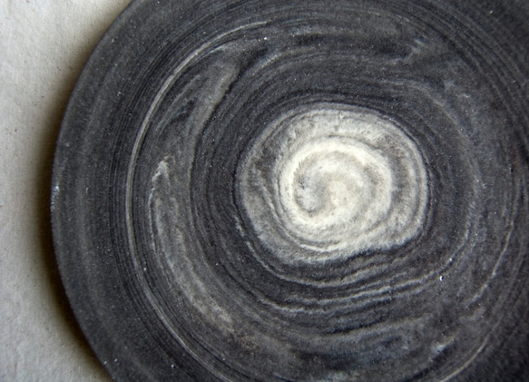 marble plate 18cm black blue1,2 3枚目の画像