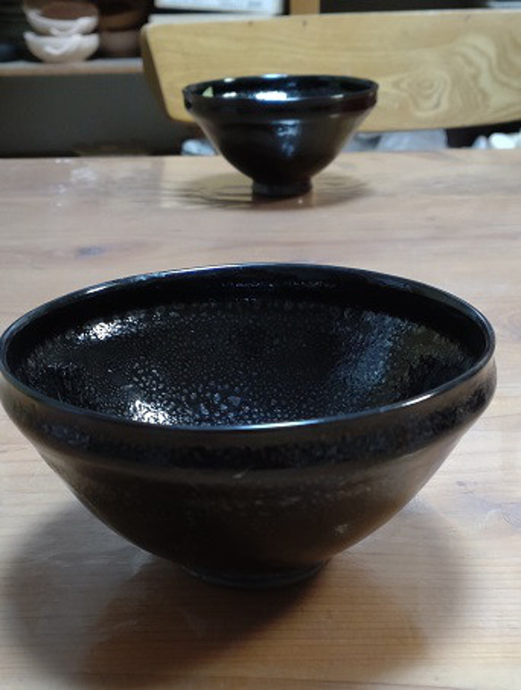 油滴黒天目柚子肌茶碗 茶碗・めし碗 大正窯 Uesu Shigeo 通販 17016899