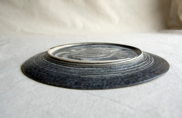 marble plate 18cm black blue3,4 11枚目の画像