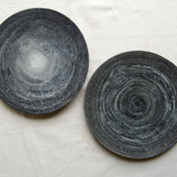 marble plate 18cm black blue3,4 1枚目の画像