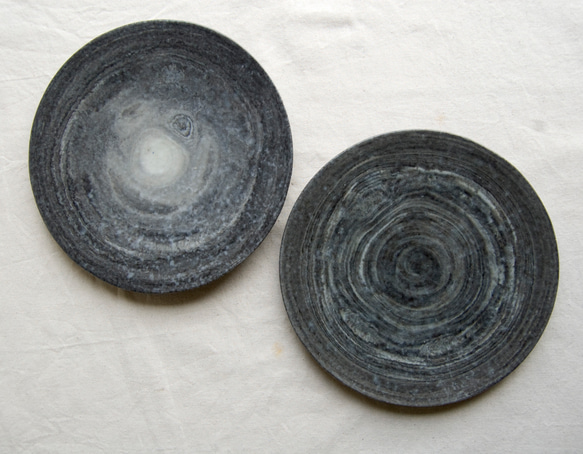 marble plate 18cm black blue3,4 1枚目の画像