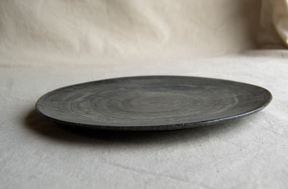 marble plate 18cm black blue3,4 4枚目の画像