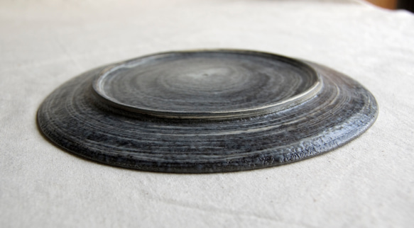 marble plate 18cm black blue3,4 6枚目の画像