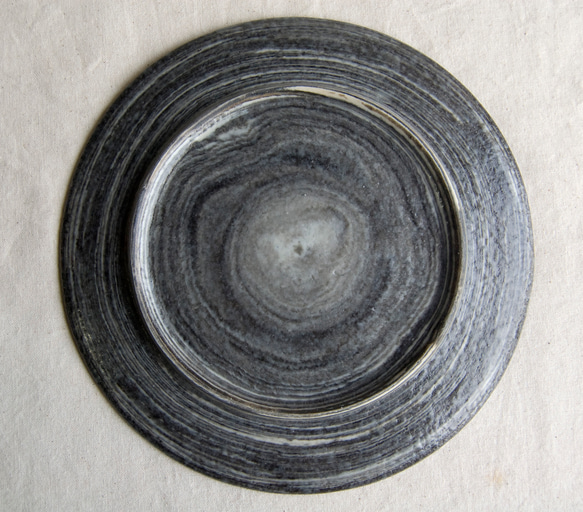 marble plate 18cm black blue3,4 5枚目の画像