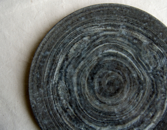 marble plate 18cm black blue3,4 3枚目の画像