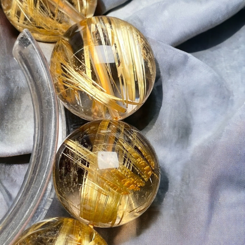 キャッツアイゴールドタイチンルチルクォーツ[2j7D]17～18mm 超・極