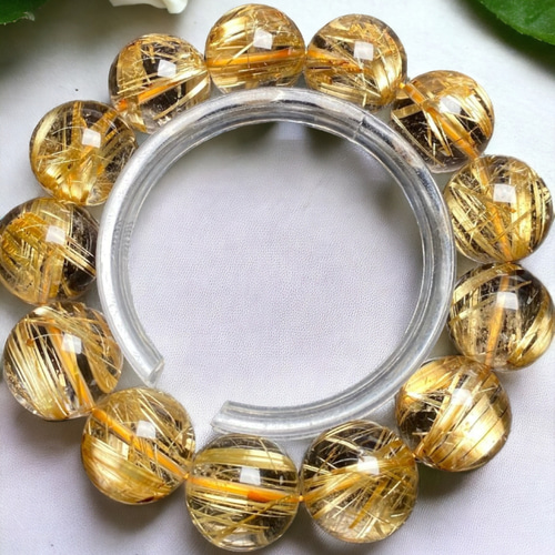 ☆別格高級品！来福開運宝珠②！極美！キャッツアイ　タイガー タイチンルチル ☆いけママ様専用！極美！キャッツアイ タイガー タイチンルチル ブレス