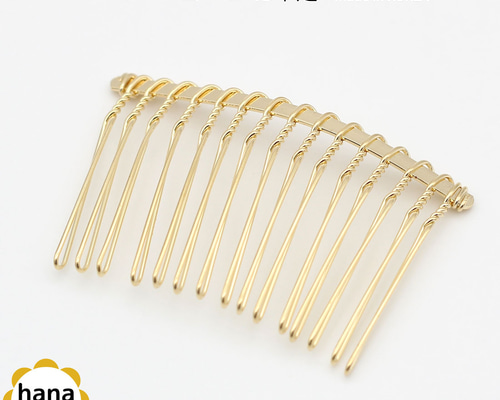 4個パック】韓国製 金色 ワイヤーコーム 15本足 ゴールド 5.8cm sgk-26