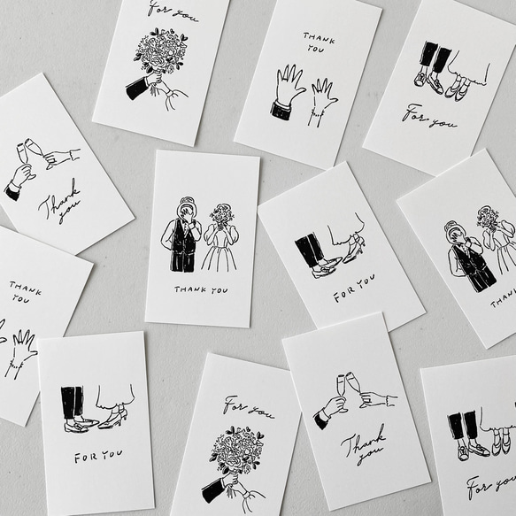 【 ウェディング カードタグ 】 イラスト 6種 カードタグ 30枚 ｜ 結婚式　ウェディング 4枚目の画像