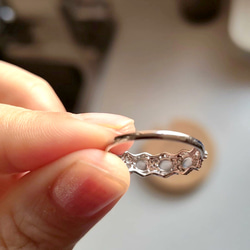 23-49 受注製作 極上品 高氷種 k18金ゴールド リング 指輪 天然 本翡翠 爪留め 天然ダイヤモンド 3枚目の画像