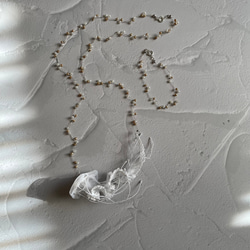 オーガンジーのクラゲ／2種の首飾り（単品）ブレスレット付き【受注制作】    くらげ 海月 ネックレス 蓄光 5枚目の画像