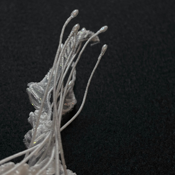 オーガンジーのクラゲ／2種の首飾り（単品）ブレスレット付き【受注制作】    くらげ 海月 ネックレス 蓄光 18枚目の画像