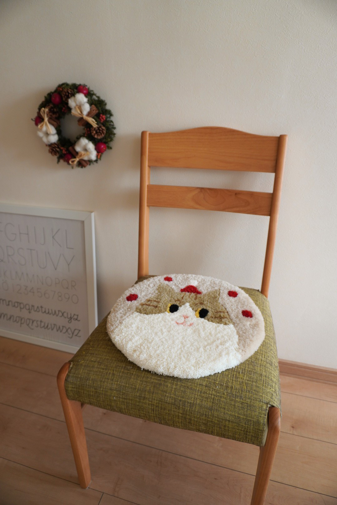 チェアラグ【クリスマス茶トラ】