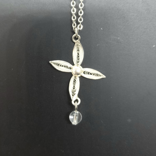 N-141]【秋田伝統工芸】銀線細工・チェーンネックレス⑨ ネックレス