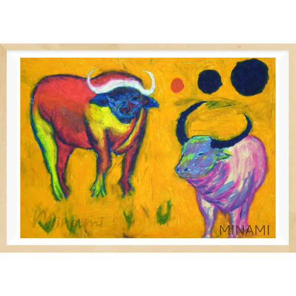 絵画 牛のパステル画 2019年 b5サイズ Amazon.co.jp: QIXIANG ハイランド カウ キャンバス ウォール
