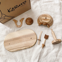 《再再販 2024年５月発送》木製兜 / Wooden Kabuto 兜飾り　初節句　こどもの日　五月人形 13枚目の画像