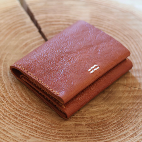 コンパクト財布『URIBO』-赤茶- その他ミニ財布・コンパクト財布