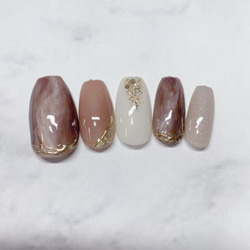 シルキーマグガラスフレンチキルティングネイル ネイルチップ（つけ爪