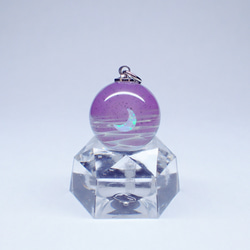 「月と雲海」ガラスペンダント -Purple- 【受注制作】 2枚目の画像