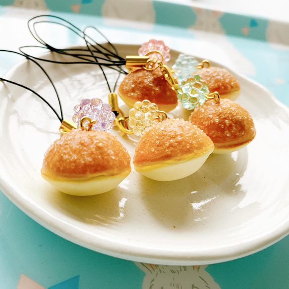 感謝価格】鈴カステラと金平糖の和菓子ストラップ フェイクスイーツ