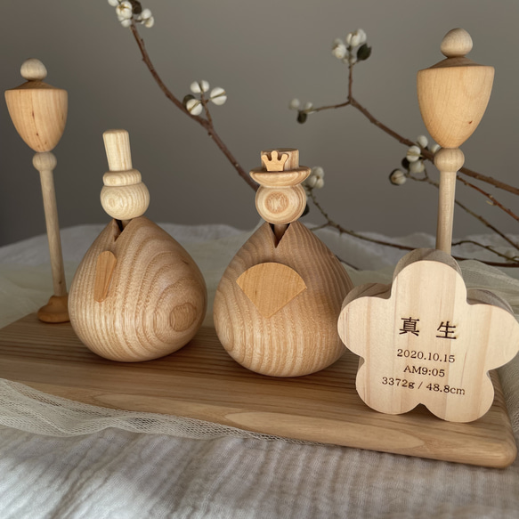 《再再再販 2024年3月発送》木製雛人形　A / Wooden Hina Dolls ひな祭り　お雛様　初節句　 10枚目の画像