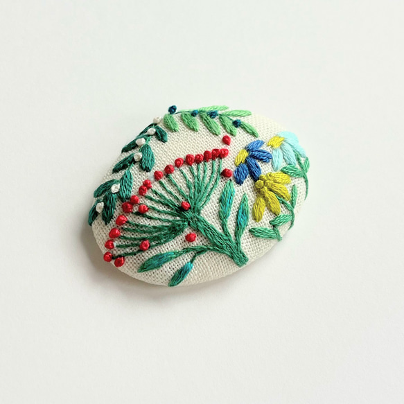 草花の刺繍ブローチ【Botanical】#217 7枚目の画像