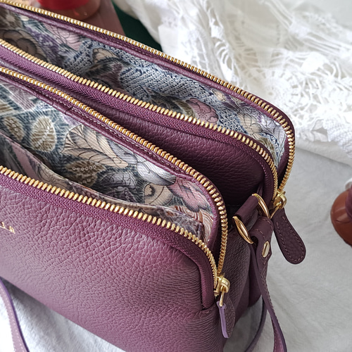 ダブルファスナーショルダーバッグ / パープル / 紫 / 日常的 / 使い