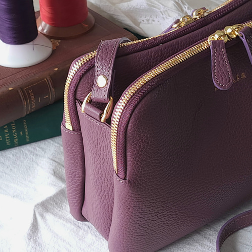 ダブルファスナーショルダーバッグ / パープル / 紫 / 日常的 / 使い