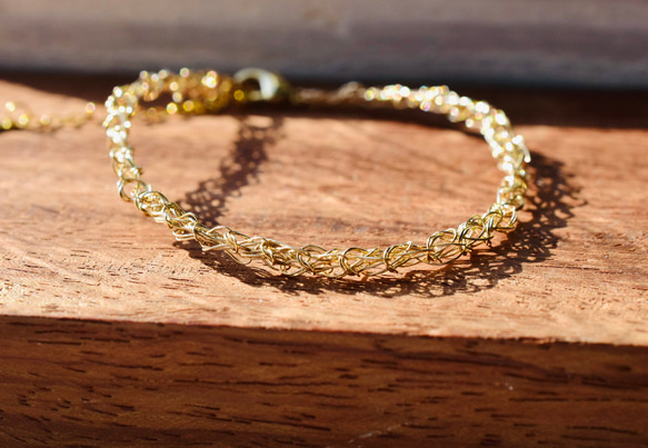 えびコード編みゴールドフィルドブレスレット/ k14gf