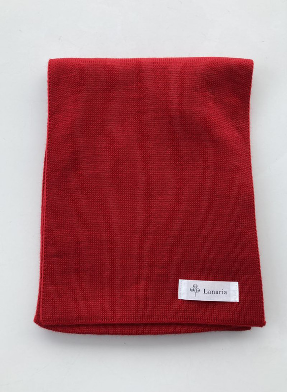 【ソフトで優しい肌触り】リボンみたいなコンパクトミニマフラー　【レッド】 11枚目の画像