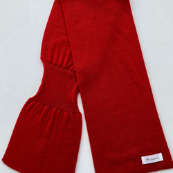 【ソフトで優しい肌触り】リボンみたいなコンパクトミニマフラー　【レッド】 10枚目の画像