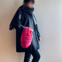 corotto -ｺﾛｯﾄ- タッセル付きころっとかわいいバッグ フューシャピンク / ハンドバッグ エコバッグ 編み物 13枚目の画像