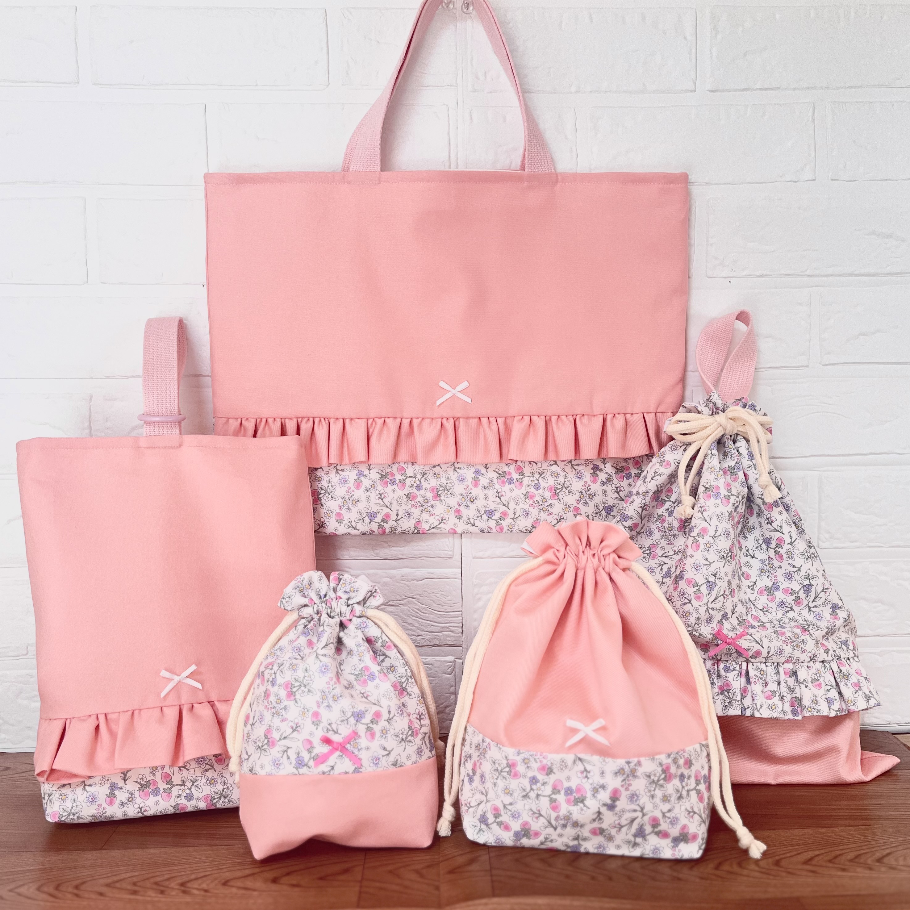 専用 入園入学セット ハンドメイド 女の子 入園入学5点セット オールハンドメイド 安心の日本製 HOPPE