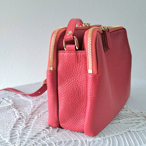 COACH ショルダーバッグ ダブルジップ カメラバッグ レッド ダブル