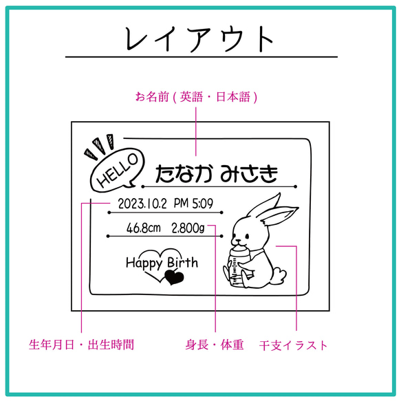 12支干支・へその緒ケース・お名前入り巾着付 5枚目の画像