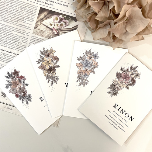 母子手帳カバー お薬手帳カバー シンプル ハンドメイド 花 母子手帳  