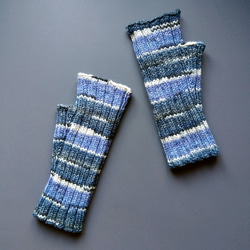 ハンドウォーマー☆グレー・ブルー系＊洗濯機OK！ 3枚目の画像